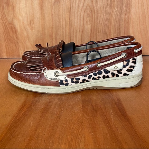 Womens 8.5 Sperry Anglefish Boat Shoes Cheetah SEF1325 - Picture 3 of 8
